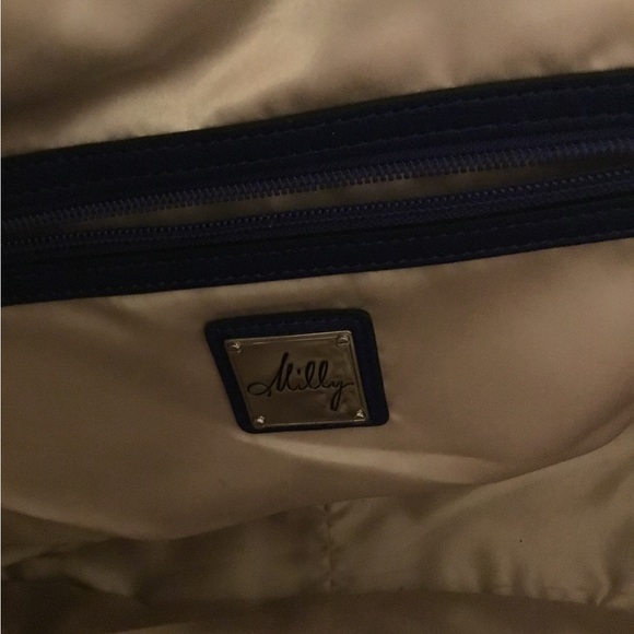 Milly Royal Blue Leather Medium Size Shoulder Bag - Picture 12 of 16